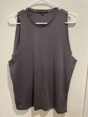 Robert Barakett | Custom Raw-Edge Pima Cotton Tank | Grey M